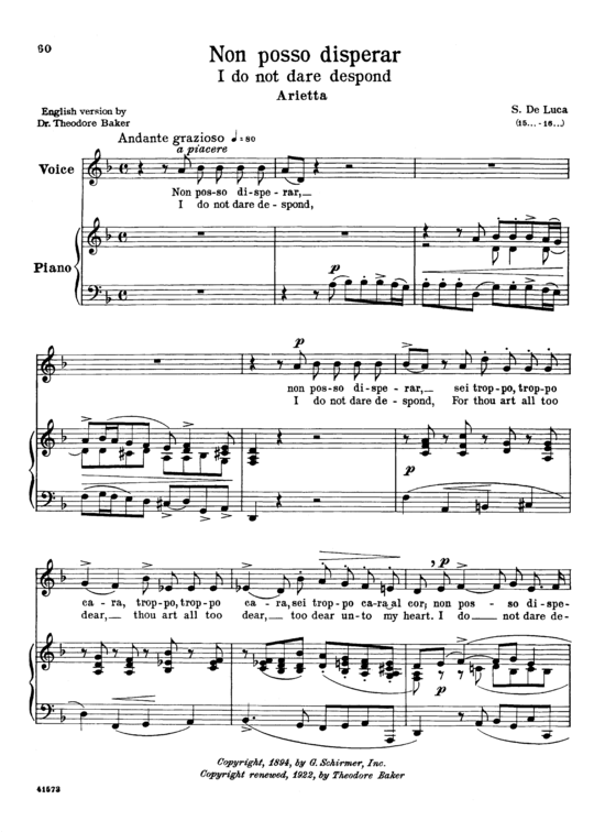 Product picture to: Non posso disperarGiovanni Bononcini