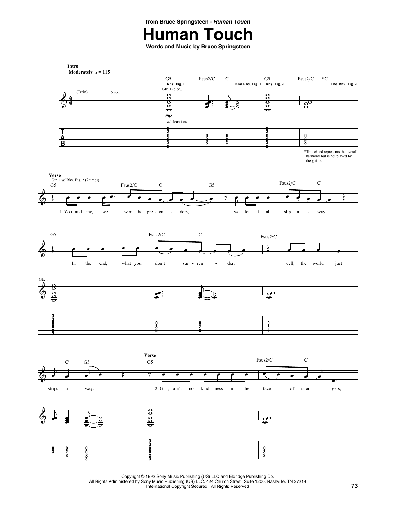 Produktgalerie: Seite 1 von 1 Human Touch, Bruce Springsteen, Gitarre