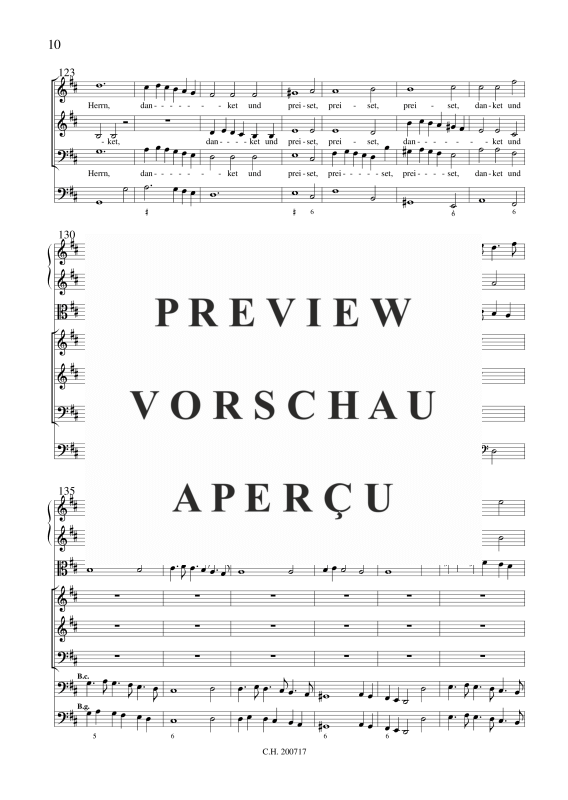 Produktgalerie: Seite 11 von 11 Ich preise dich, Herr, , Gemischtes Ensemble SAB, 2 Violinen, Viola und BC
