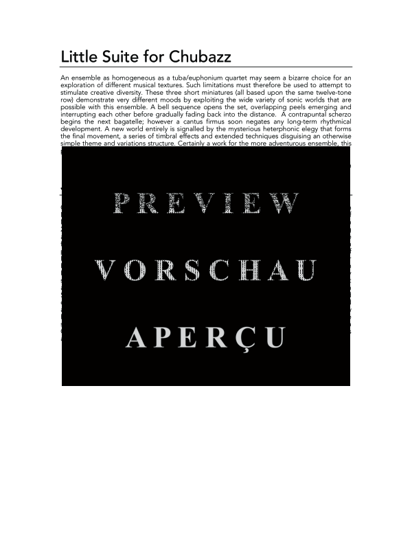 Product gallery: Page 4 of 11 Little Suite for Chubazz, , (Tuba Quartett EETT)