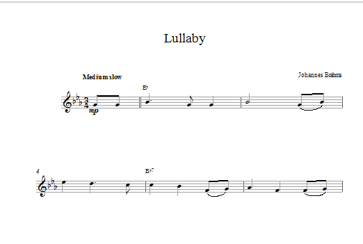 Produktgalerie: Seite 1 von 1 Lullaby, Johannes Brahms, Melodieinstrument