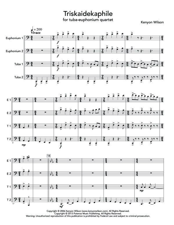Product gallery: Page 1 of 11 Triskaidekaphile, , (Tuba Quartett EETT)
