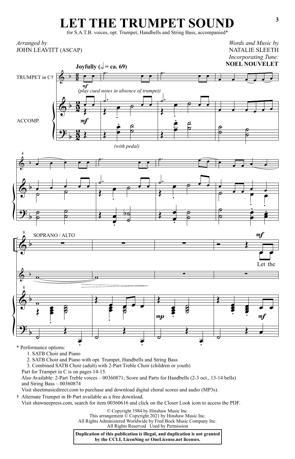 Produktbild zu:  Let The Trumpet Sound (arr. John Leavitt) - NATALIE SLEETH
