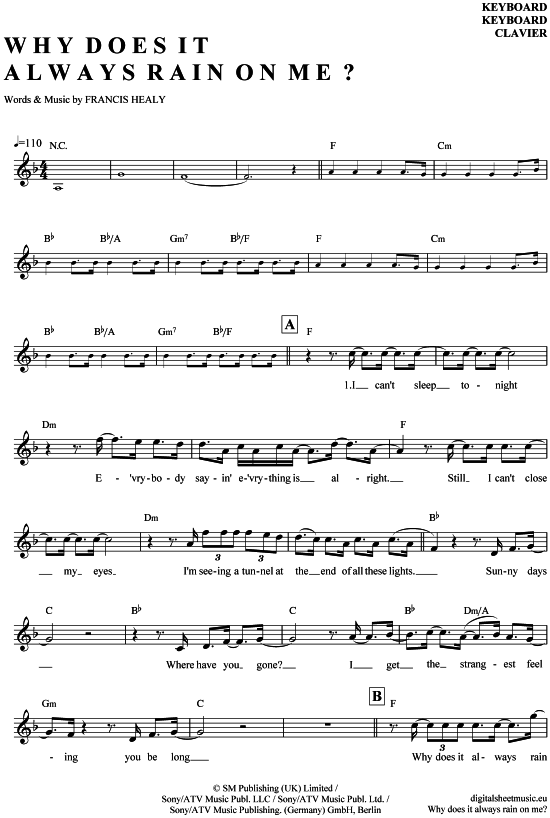 Product picture to: Why does it always rain on me Travis