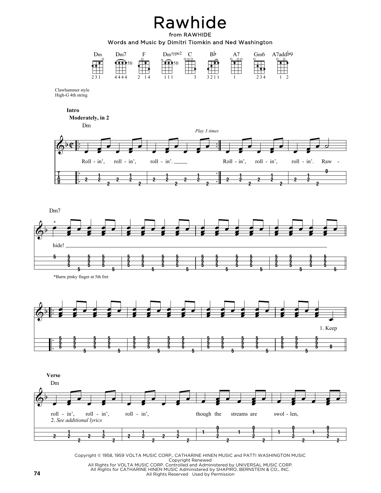 Product gallery: Page 1 of 1 Rawhide (arr. Jim Schustedt), Dimitri Tiomkin