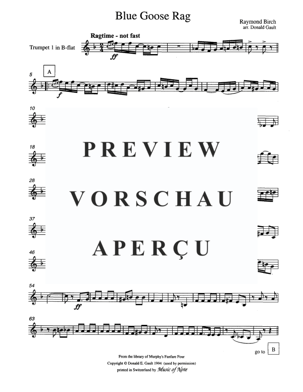 Produktgalerie: Seite 6 von 10 Blue Goose Rag, , Blechbläser Quartett