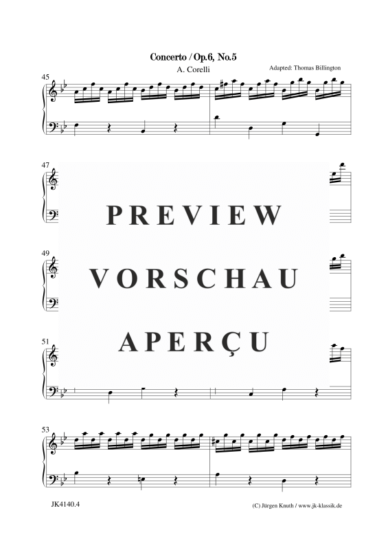gallery: Concerto Op.6. No.5, , Klavier/Cembalo Solo