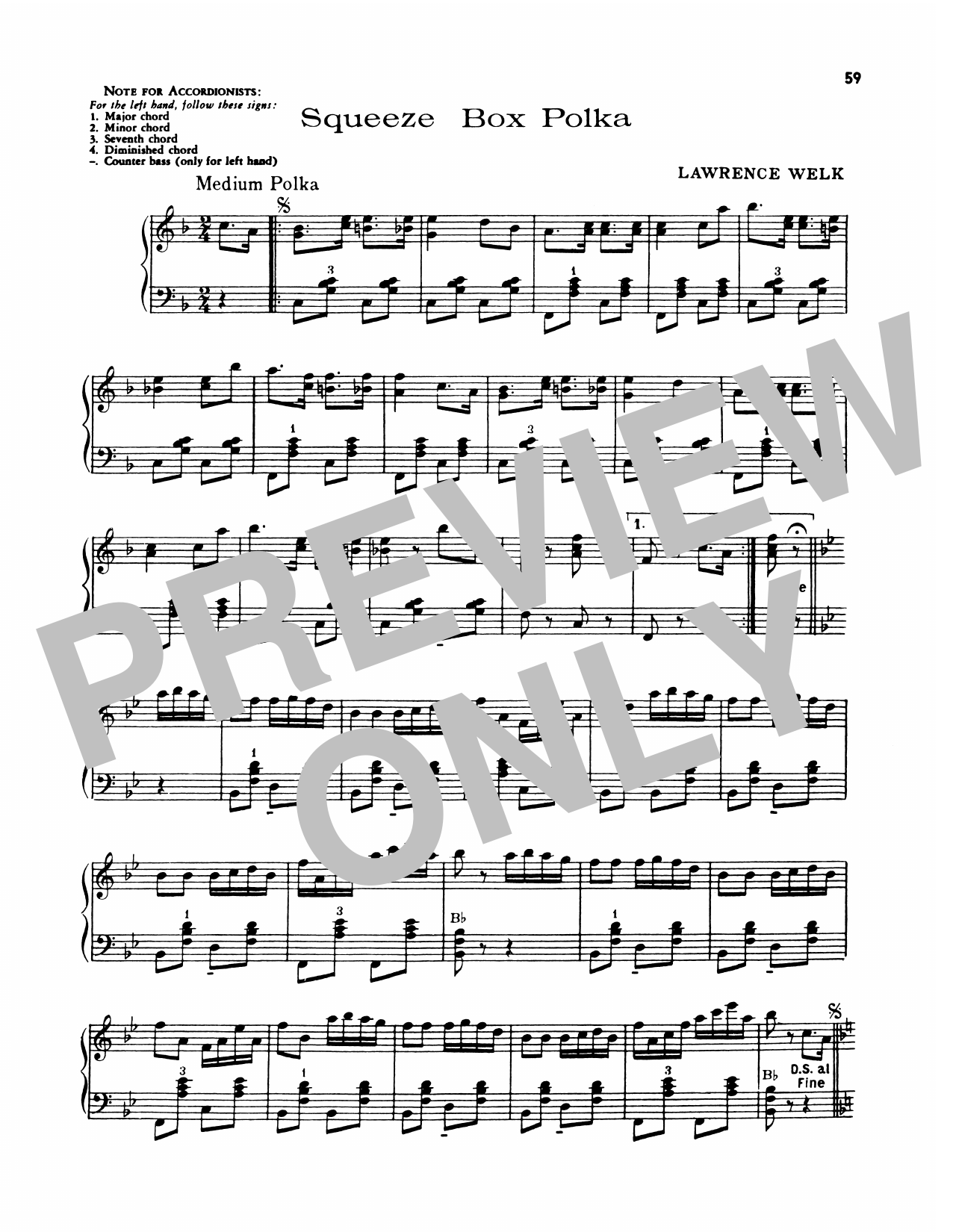 Produktgalerie: Seite 1 von 1 Squeeze Box Polka, Lawrence Welk, Klavier
