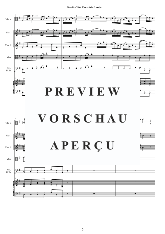 Produktgalerie: Seite 6 von 11 Viola Konzert in G-Dur, , Viola Solo, Streicherensemble und Cembalo BC