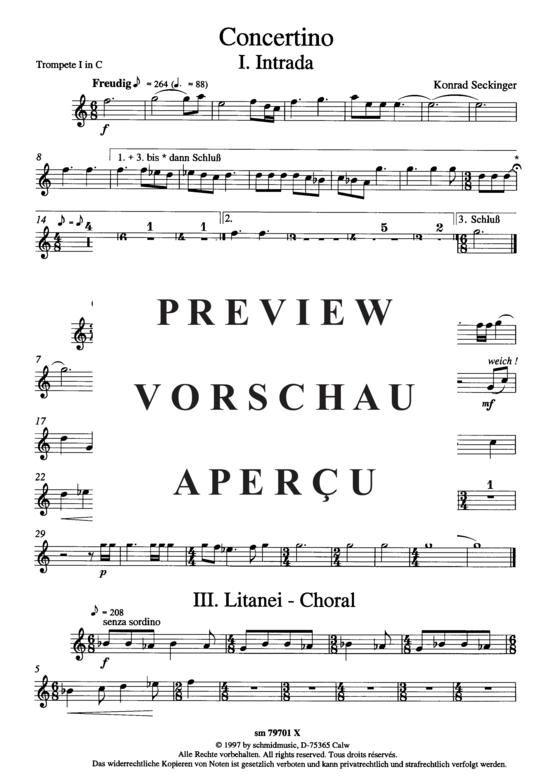 Produktgalerie: Seite 3 von 5 Concertino , , (Blechbläserquintett + Orgel) Trompete in C