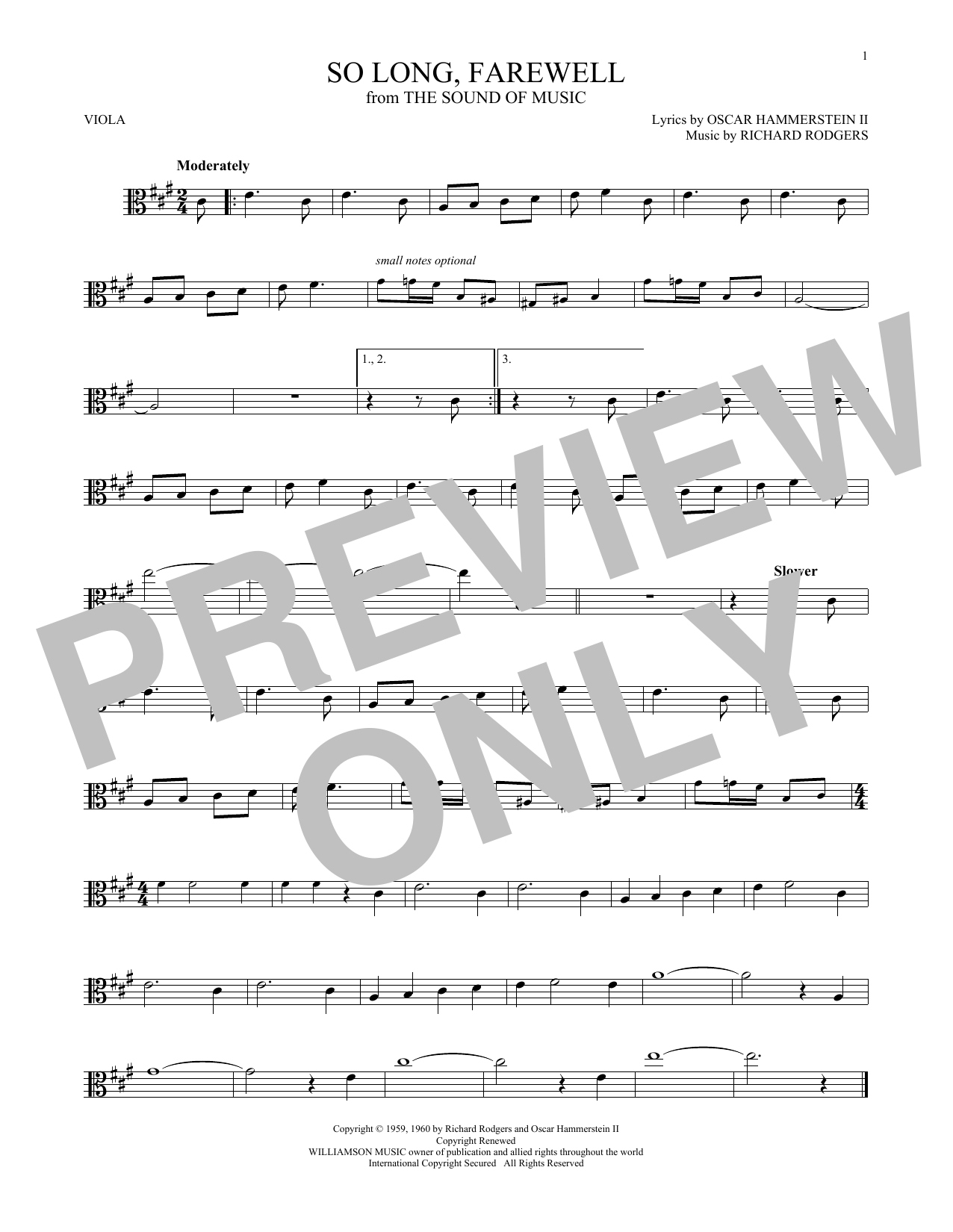 Product gallery: Page 1 of 1 So Long, Farewell (from The Sound of Music), Rodgers & Hammerstein