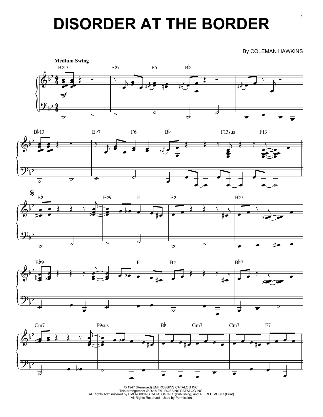 Product gallery: Page 1 of 1 Disorder At The Border, Coleman Hawkins