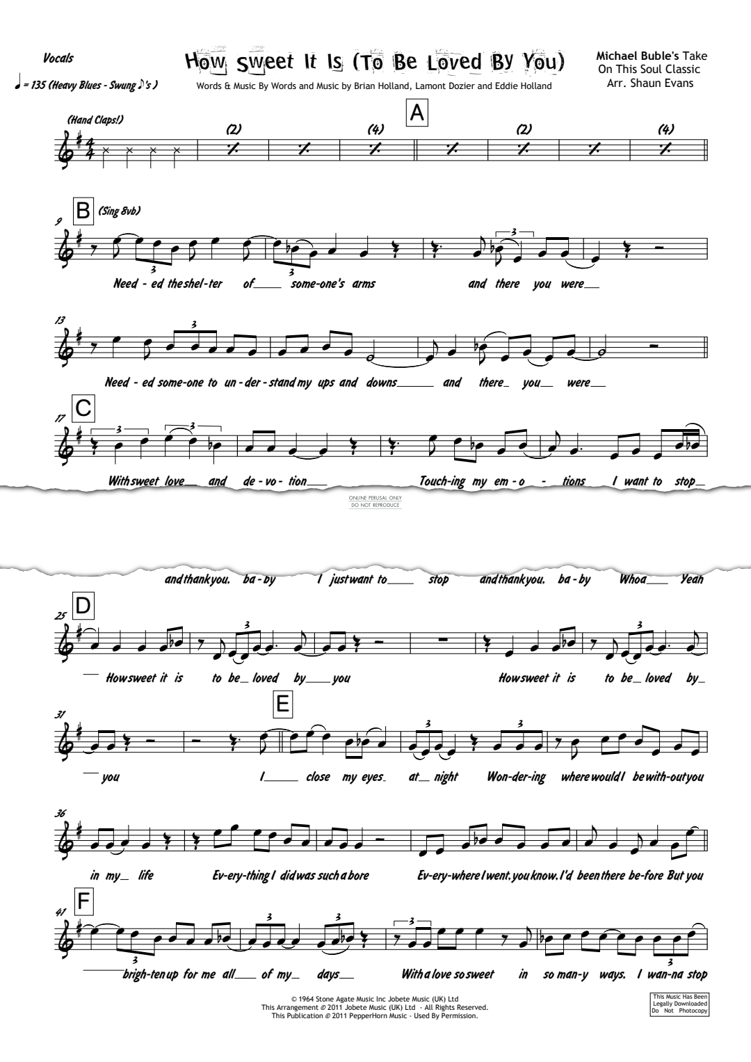 Product gallery: Page 1 of 1 How Sweet It Is (To Be Loved By You), Michael Bublé