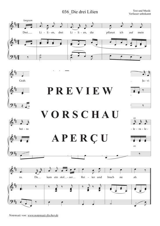 Product gallery: Page 2 of 3 Die drei Lilien , , (voice + piano)