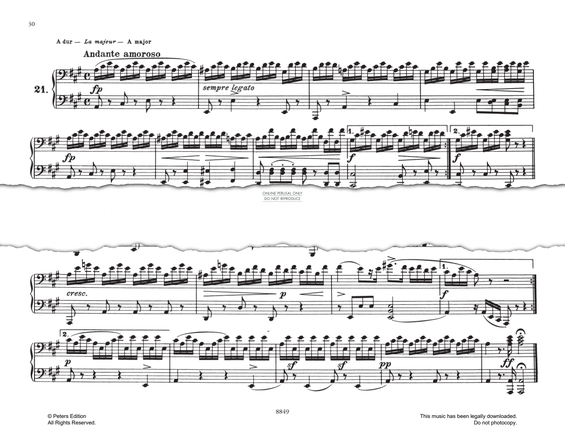 Product picture to: Andante Amoroso In A Major (No.21 from 'Melodische Übungsstücke Op.149')