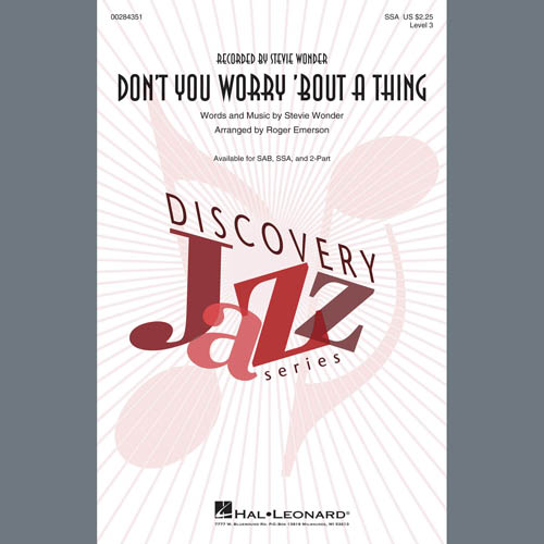 Product picture to: Don't You Worry 'Bout A Thing (arr. Roger Emerson)