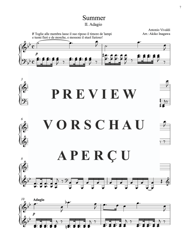 Product gallery: Page 8 of 11 Summer (from: Four Seasons - 3 movements), Inagawa, Akiko, Klavier Solo