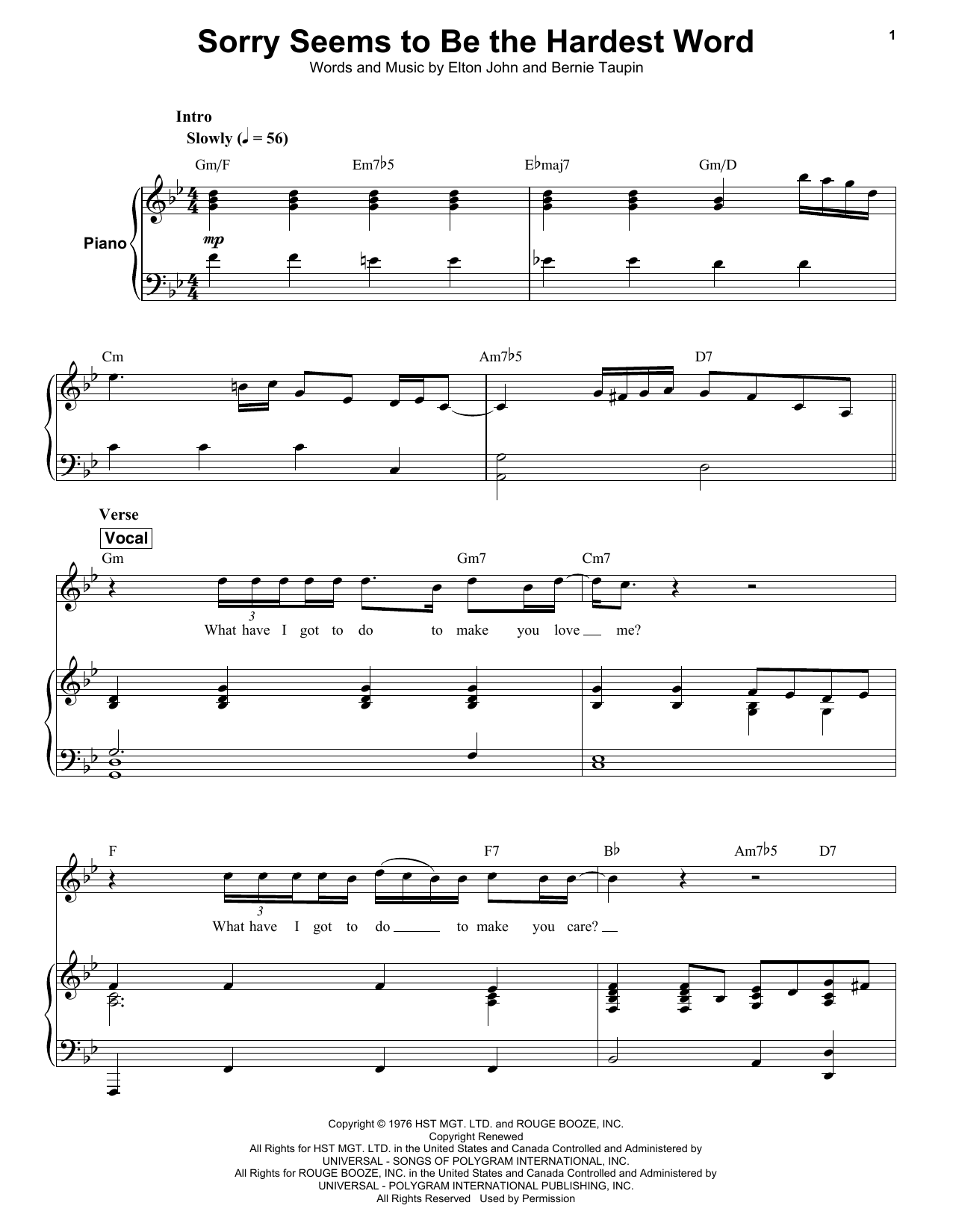 Product gallery: Page 1 of 1 Sorry Seems To Be The Hardest Word, Elton John