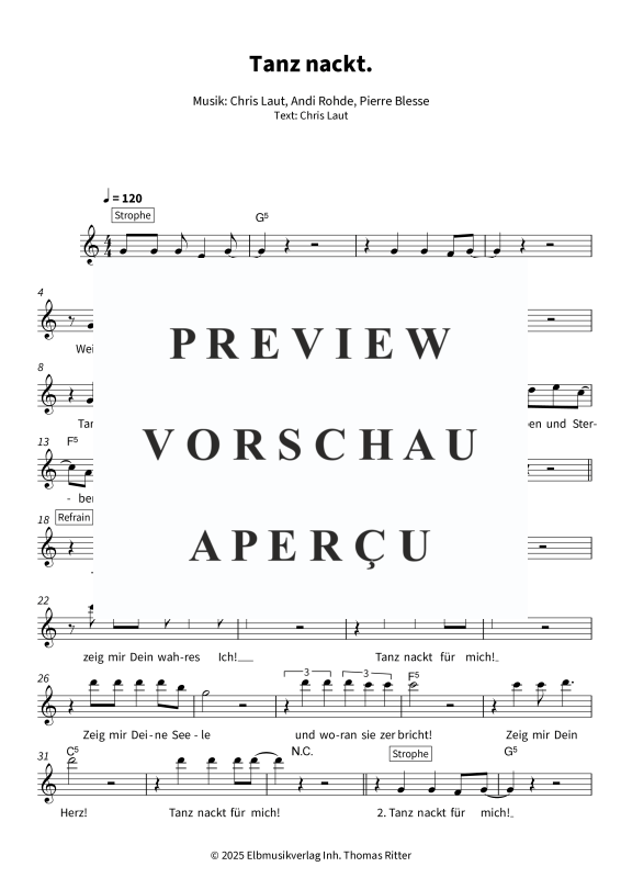 Produktgalerie: Seite 4 von 6 Tanz nackt., Ohrenfeindt, (Gesang & Akkorde (Leadsheet(