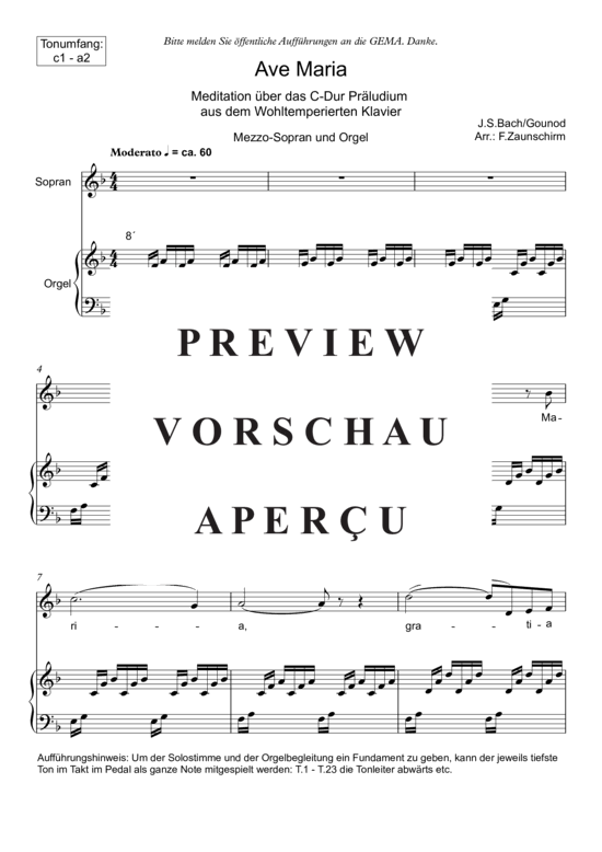 gallery: Ave Maria c1 - a2 , , (Mezzo-Sopran + Orgel)
