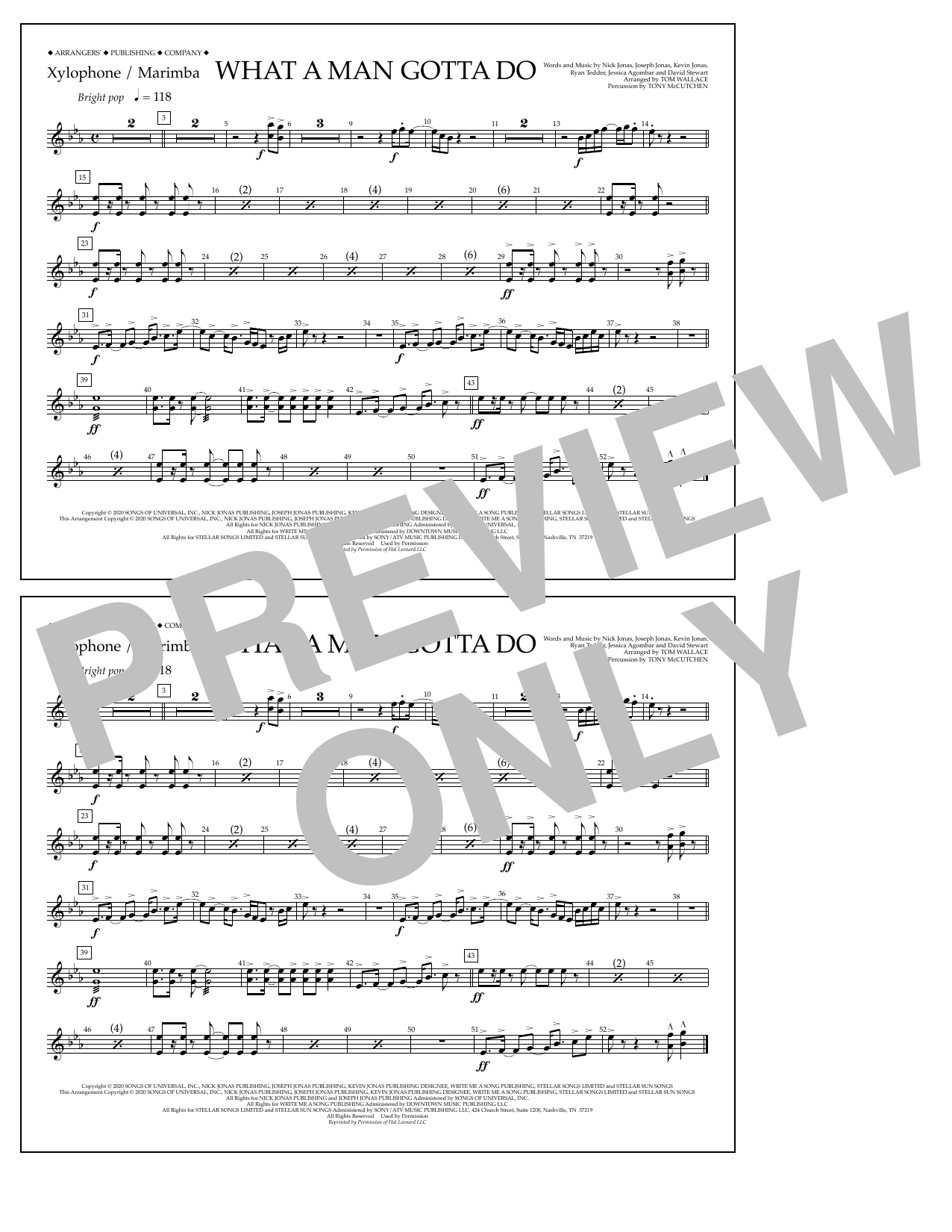 Product picture to: What a Man Gotta Do (arr. Tom Wallace) - Xylophone/Marimba
