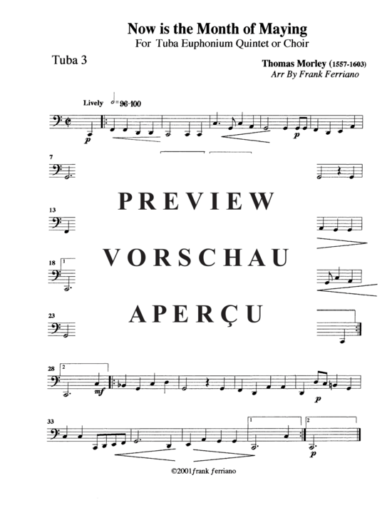 Produktgalerie: Seite 16 von 16 Two Morley Madrigals , , (Tuba Quartett/Quintett EETT + EETTT)