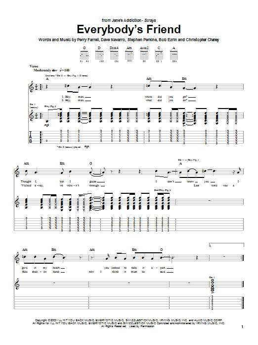 Produktgalerie: Seite 1 von 1 Everybody's Friend, Jane's Addiction, Gitarre
