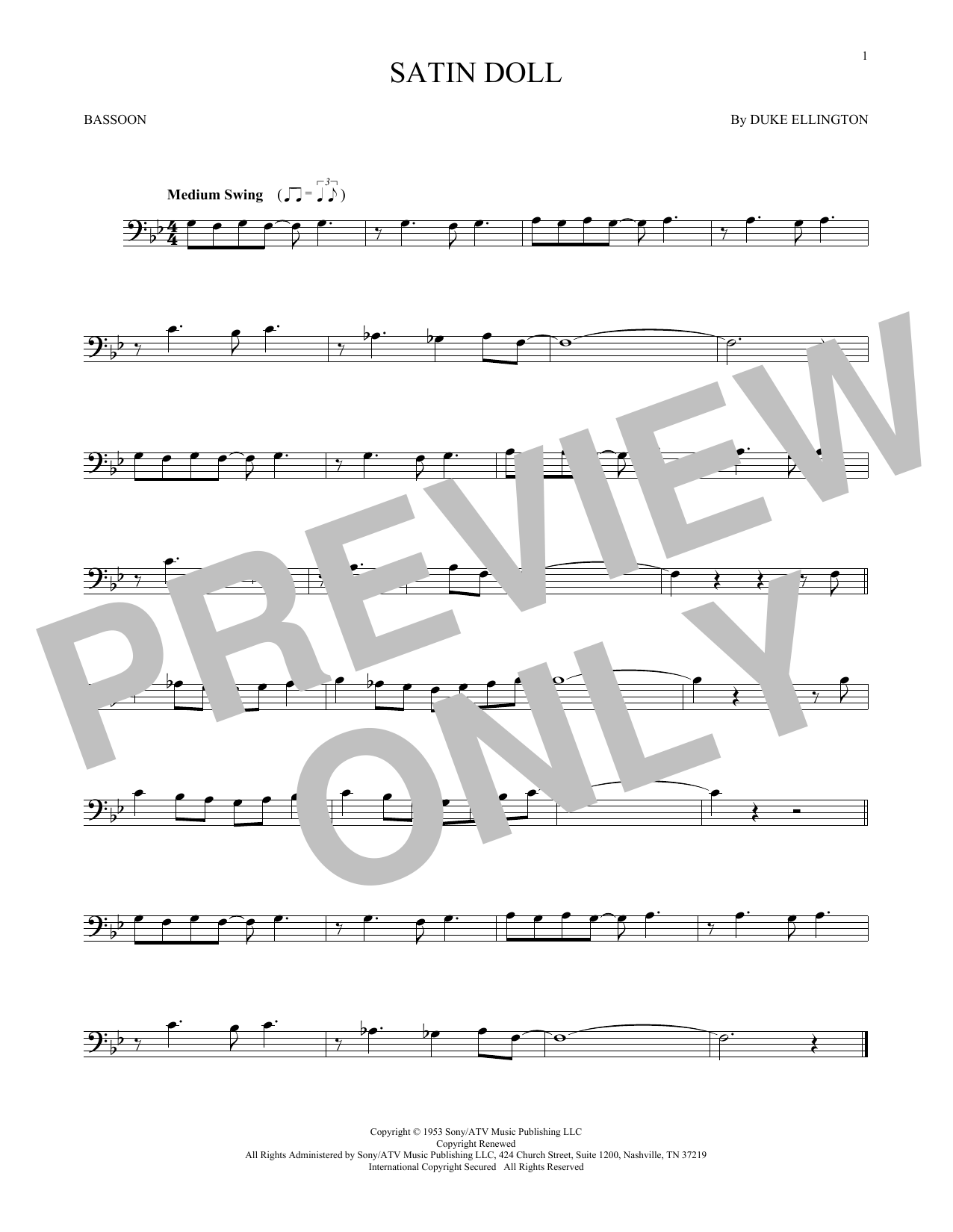Produktgalerie: Seite 1 von 1 Satin Doll, Duke Ellington, Fagott