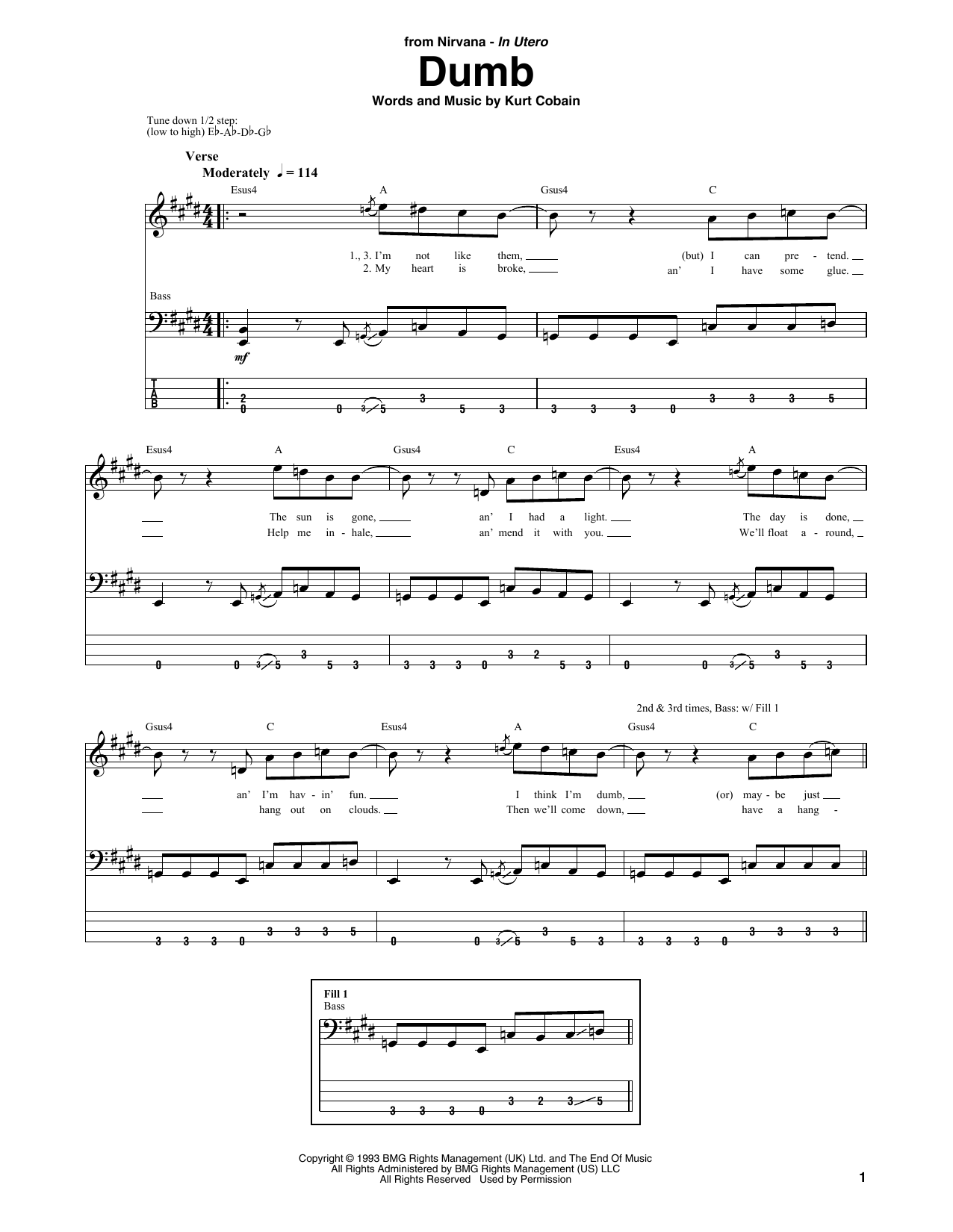 Produktgalerie: Seite 1 von 1 Dumb, Nirvana, E-Bass