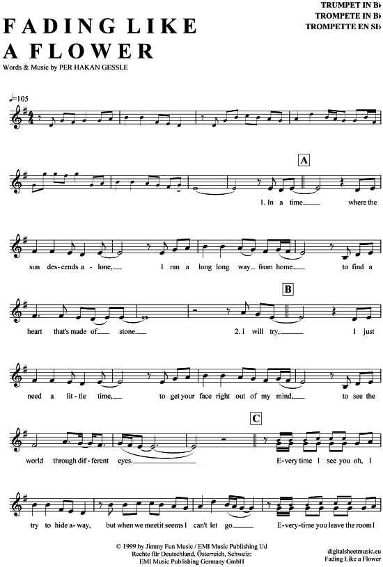 Produktbild zu: Fading like a flower Roxette