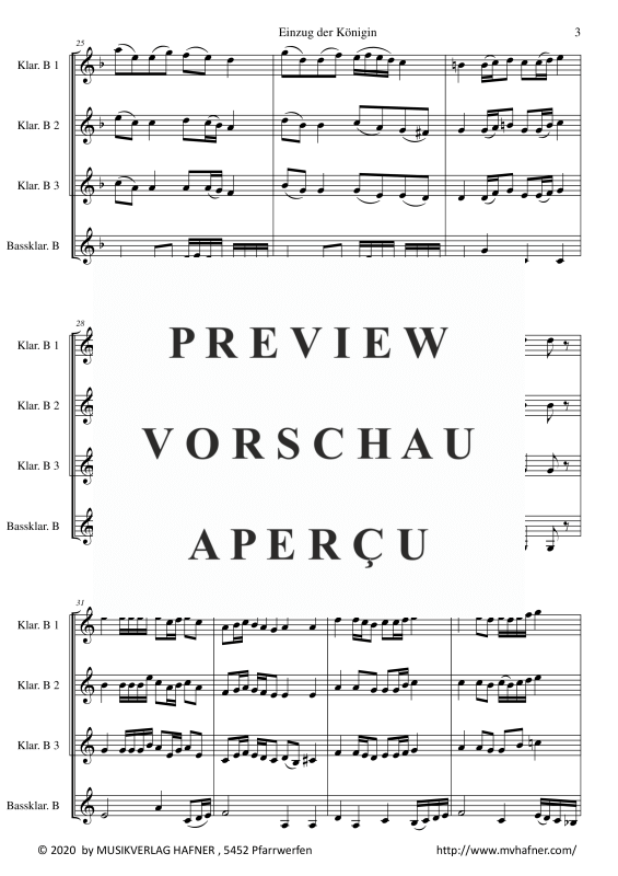 Product gallery: Page 8 of 11 Einzug der Königin, , (Clarinet Quartet)