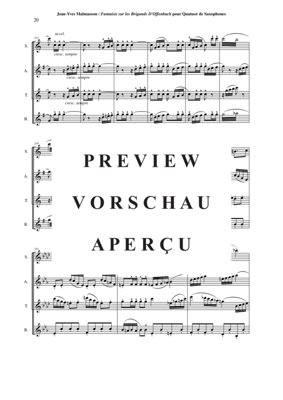 Product gallery: Page 21 of 21 Fantaisie sur les Brigands (d´Offenbach) , , Saxophone Quartet