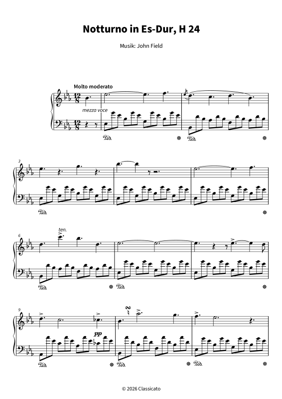 gallery: Notturno in Es-Dur, H 24, , Klavier Solo
