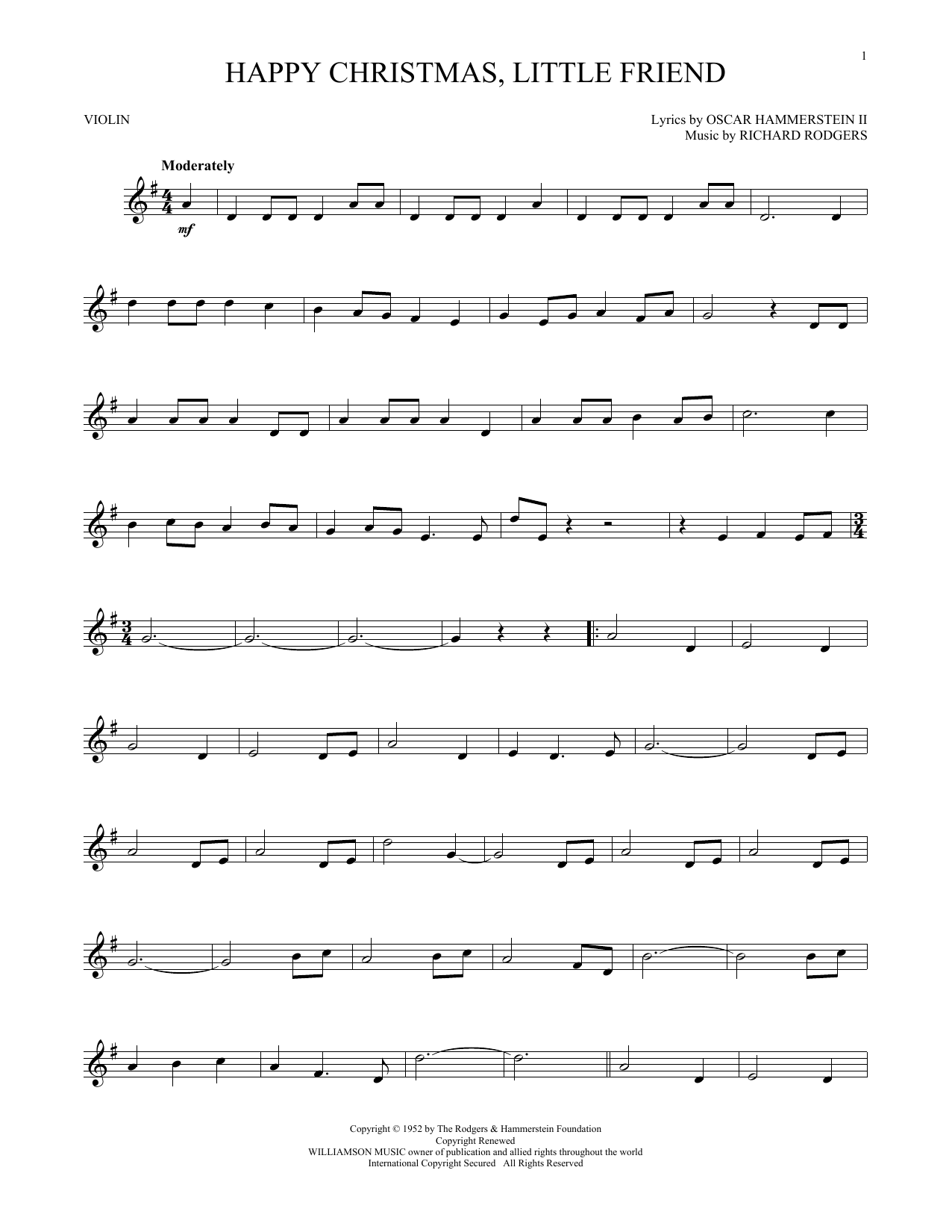 Product gallery: Page 1 of 1 Happy Christmas, Little Friend, Rodgers & Hammerstein