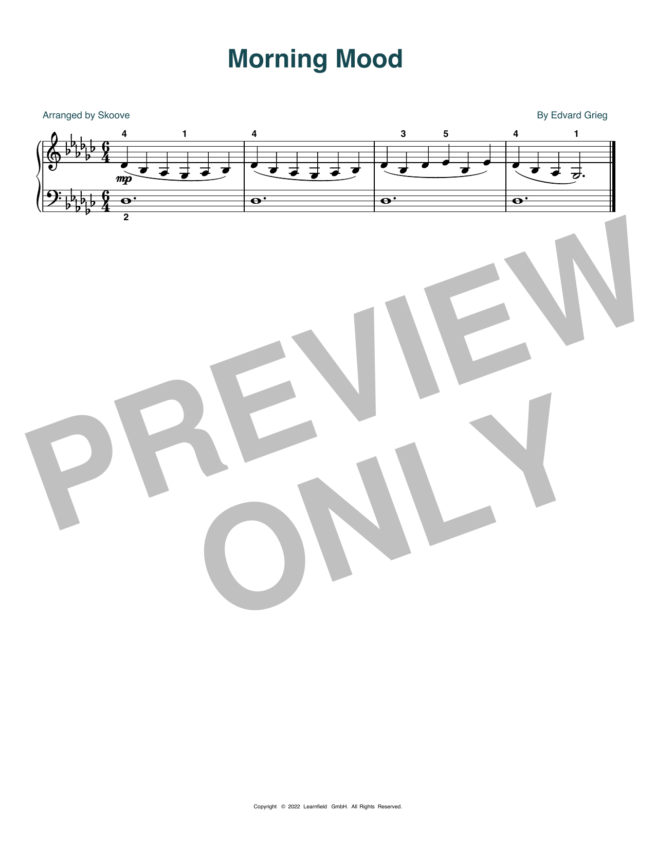 Product picture to: Morning Mood (arr. Skoove)
