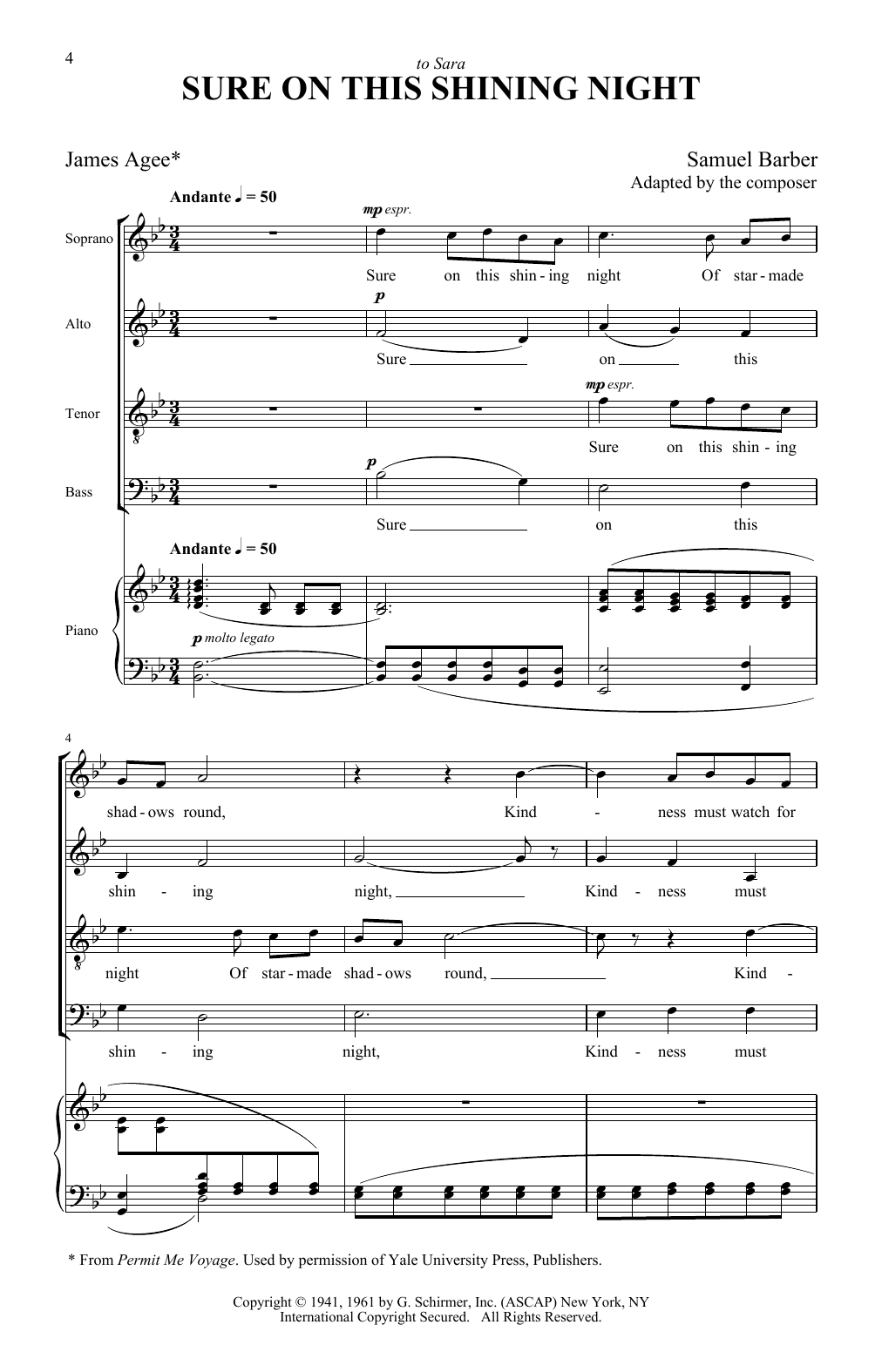 Produktgalerie: Seite 1 von 1 Sure On This Shining Night, Samuel Barber, Chor