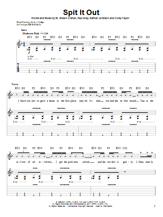 Produktgalerie: Seite 1 von 1 Spit It Out, Slipknot, Gitarre
