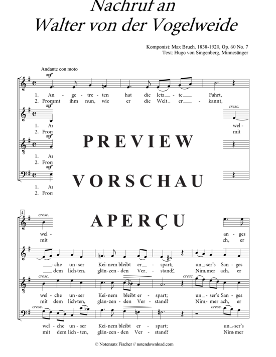 Product gallery: Page 2 of 5 Nachruf an Walter von der Vogelweide , , (mixed choir)