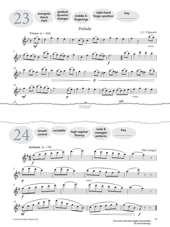 Product gallery: Page 1 of 1 Study No.24 Andante (from 'More Graded Studies For Flute Book One'), Otto Langey