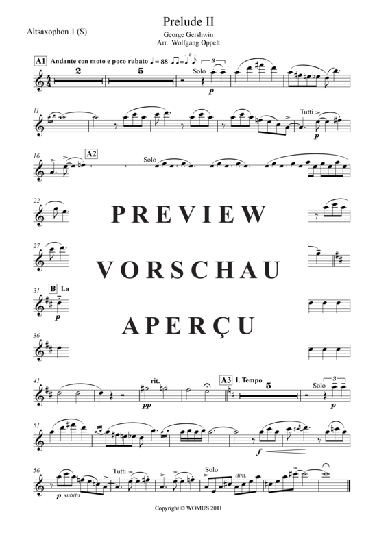 Product gallery: Page 6 of 9 Prelude II (Saxophon Quartett A(S) , , ATB)