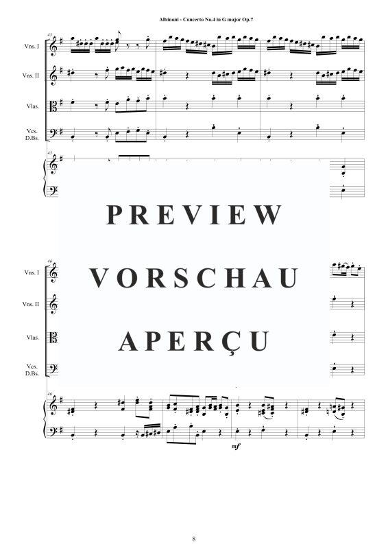 Product gallery: Page 9 of 11 Concerto No.4 in G-Dur Op.7, , String Ensemble and Harpsichord