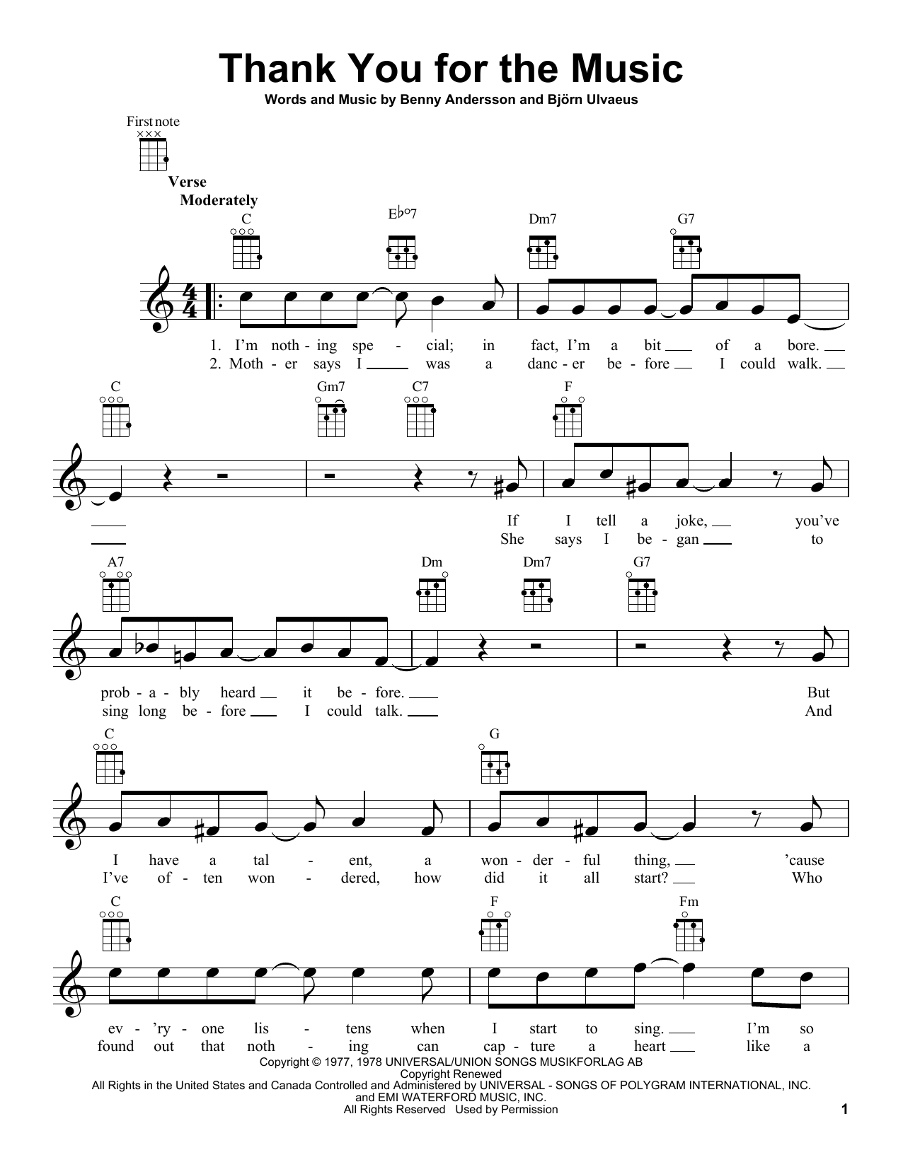 Product gallery: Page 1 of 1 Thank You For The Music, ABBA