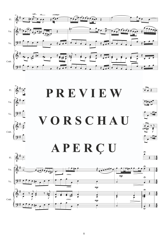 Product gallery: Page 9 of 11 Trio Sonate in G-Dur BWV 1038, , Flute, Violin, Violoncello and Harpsichord/Piano and Harpsichord