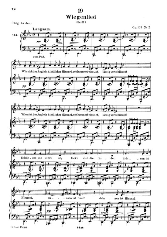 Product gallery: Page 1 of 6 Wiegenlied D.867 Wie sich der Äuglein, , Low Voice and Piano