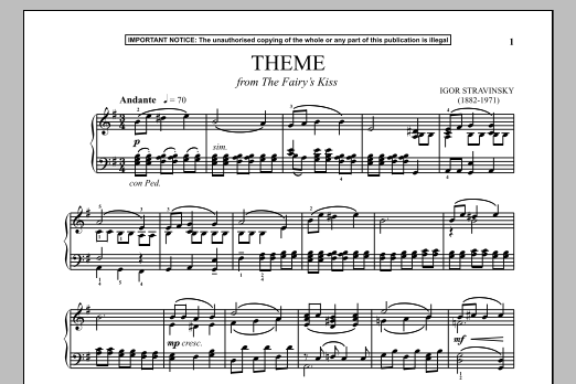Product gallery: Page 1 of 1 The Fairy's Kiss (Theme), Igor Stravinsky