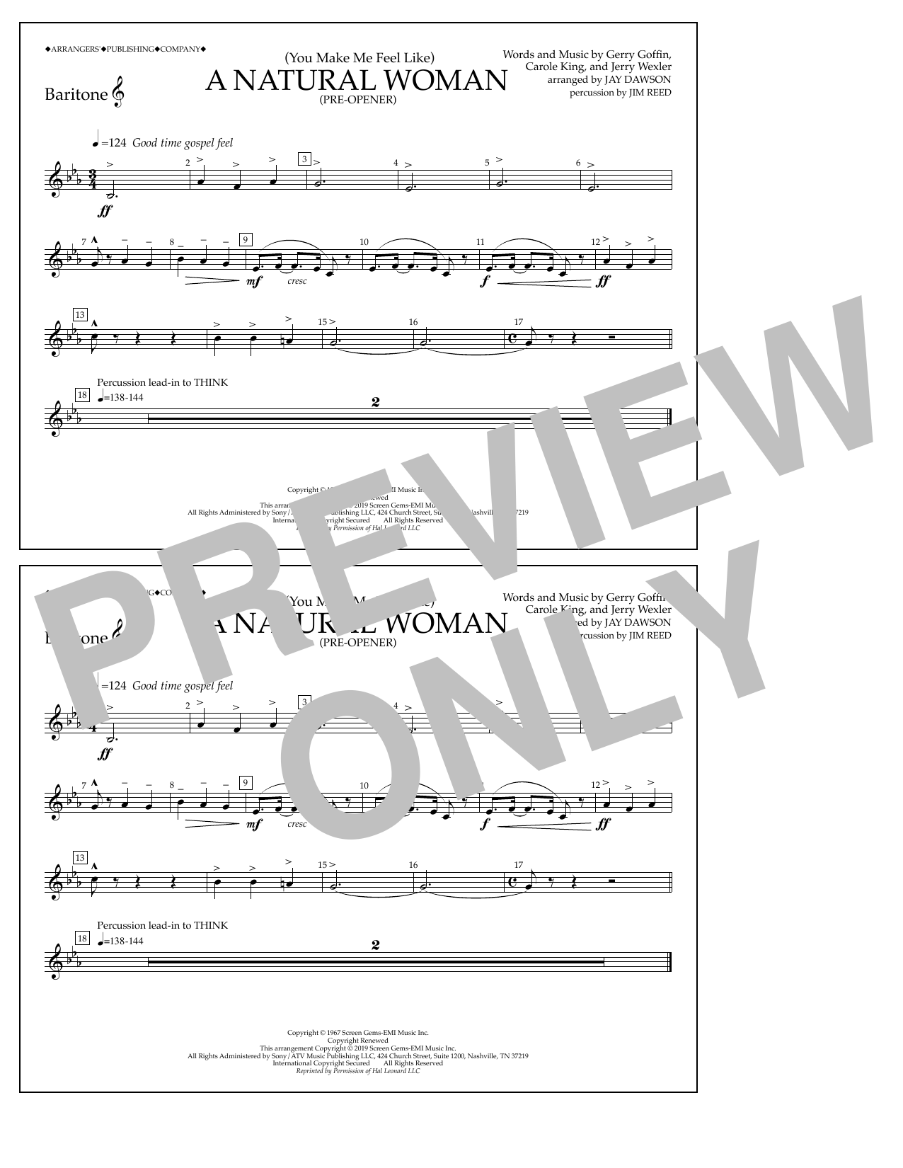 Product picture to: (You Make Me Feel Like) A Natural Woman (Pre-Opener) (arr. Jay Dawson) - Baritone T.C.