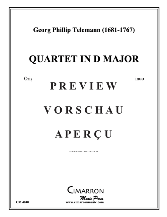 Product gallery: Page 2 of 21 Quartet in D Major, TWV 43:G2 , , (Trombone Quartet)