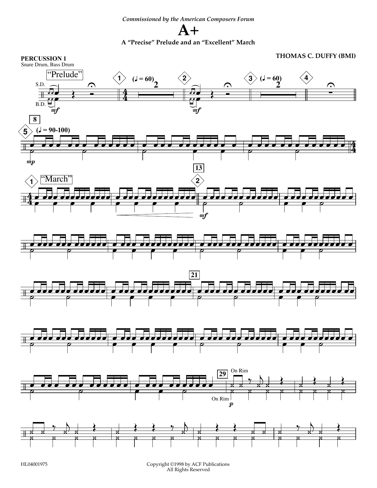 Produktgalerie: Seite 1 von 1 A+: A "Precise" Prelude and an "Excellent" March - Percussion 1, Thomas Duffy, Ensemble
