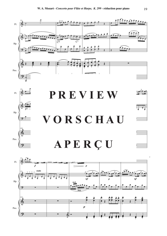 Product gallery: Page 20 of 21 Concerto for Flute and Harp, K. 292 , , (flute, harp + piano)