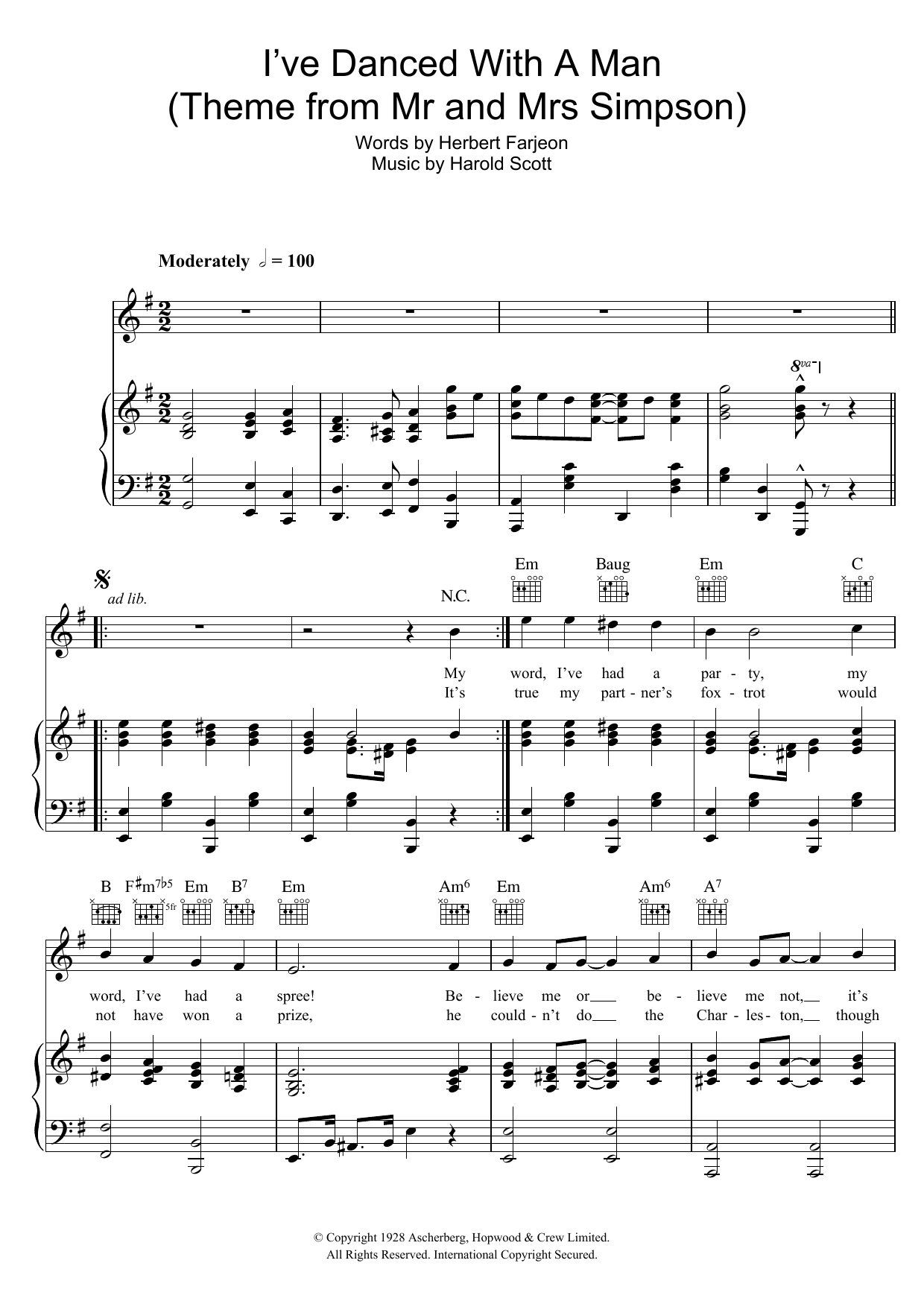 Product gallery: Page 1 of 1 I've Danced With A Man ('Edward And Mrs Simpson' Theme), Harold Scott